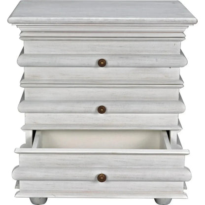 Ascona Wood Side Table With Drawers