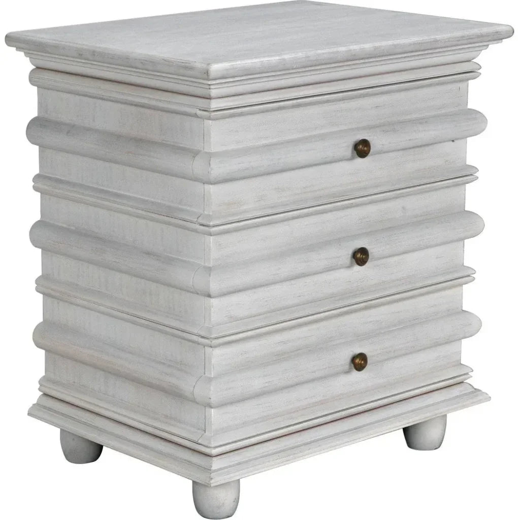 Ascona Wood Side Table With Drawers