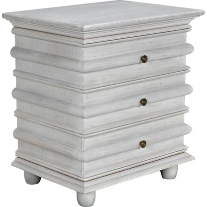 Ascona Wood Side Table With Drawers