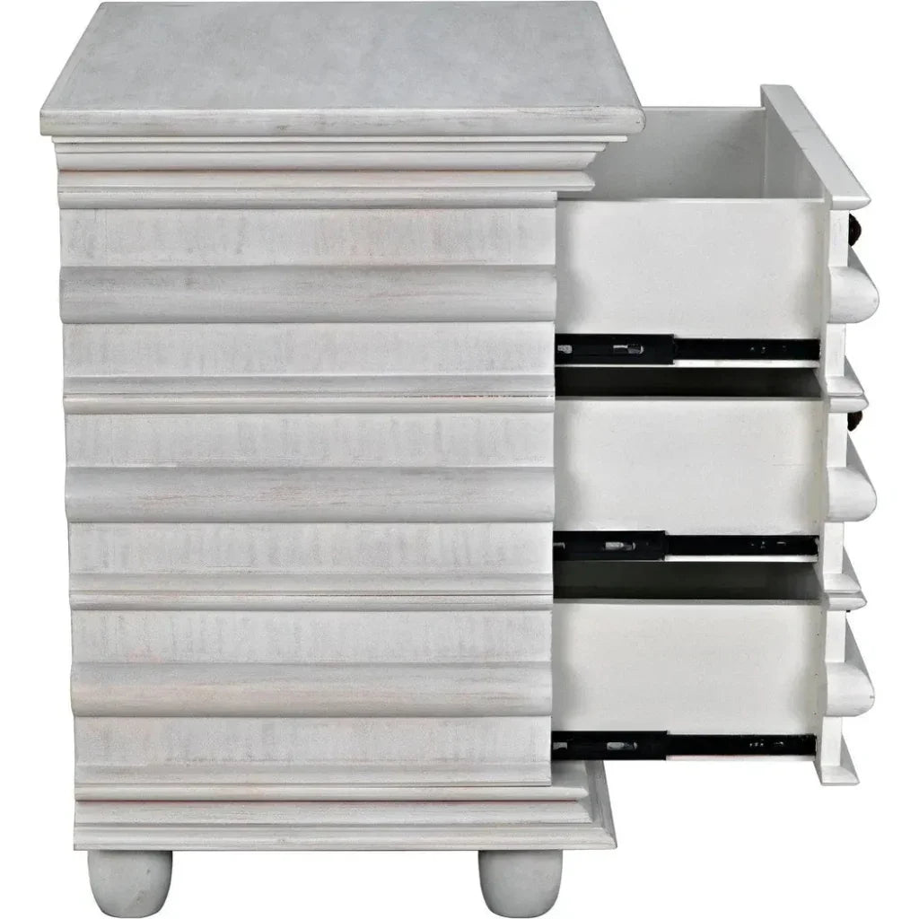 Ascona Wood Side Table With Drawers