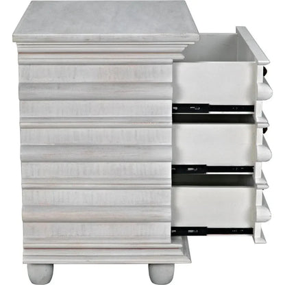 Ascona Wood Side Table With Drawers