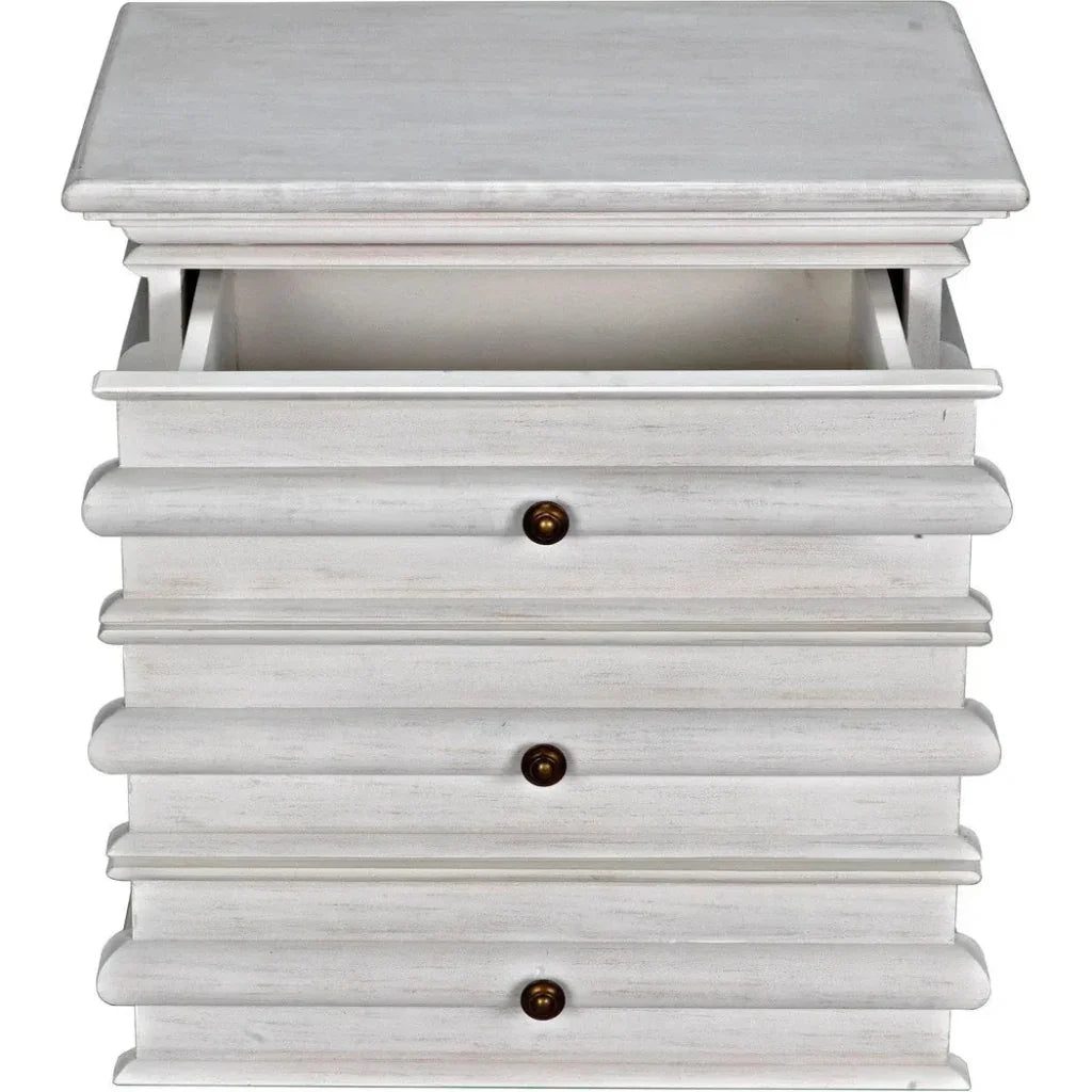 Ascona Wood Side Table With Drawers