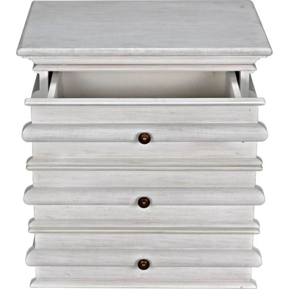 Ascona Wood Side Table With Drawers