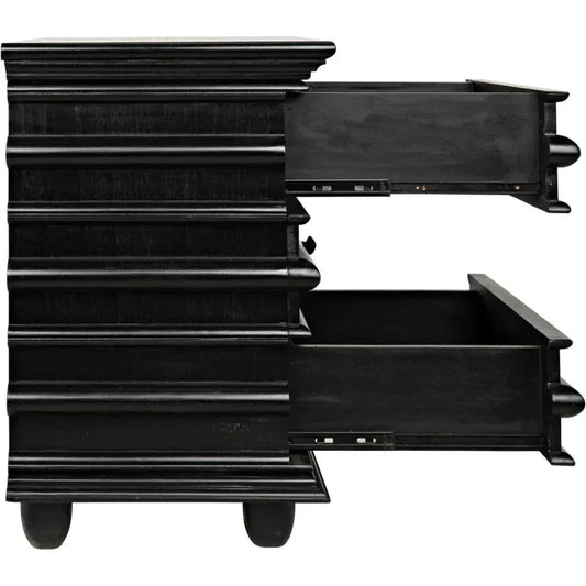 Ascona Wood Side Table With Drawers