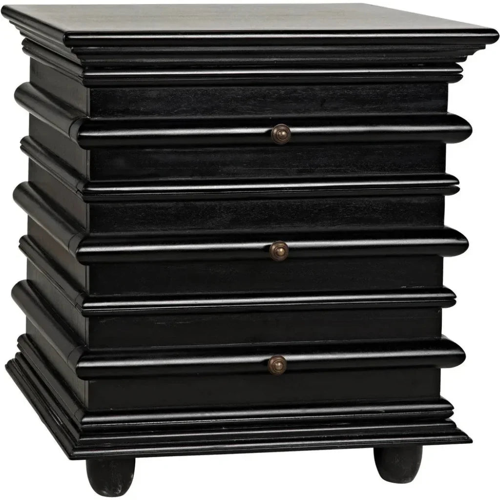 Ascona Wood Side Table With Drawers