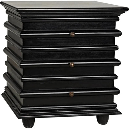 Ascona Wood Side Table With Drawers