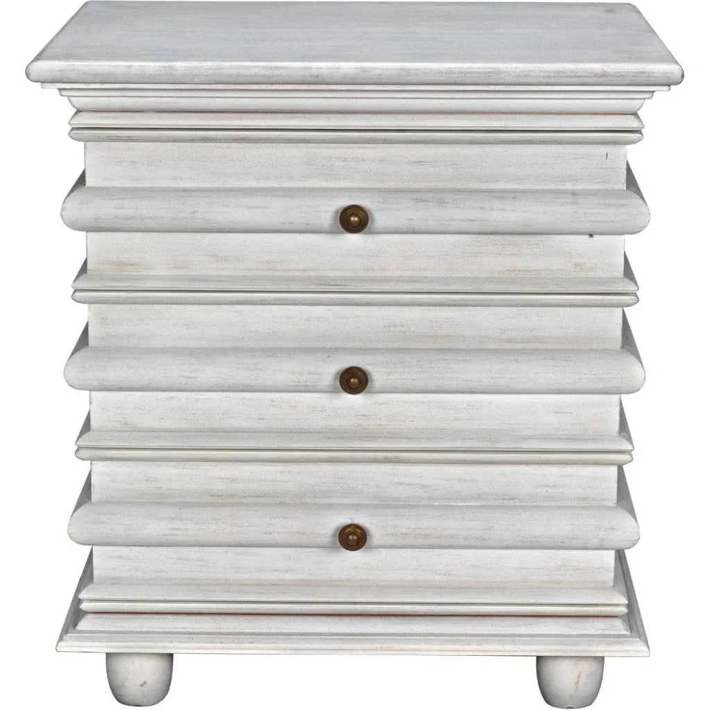 Ascona Wood Side Table With Drawers