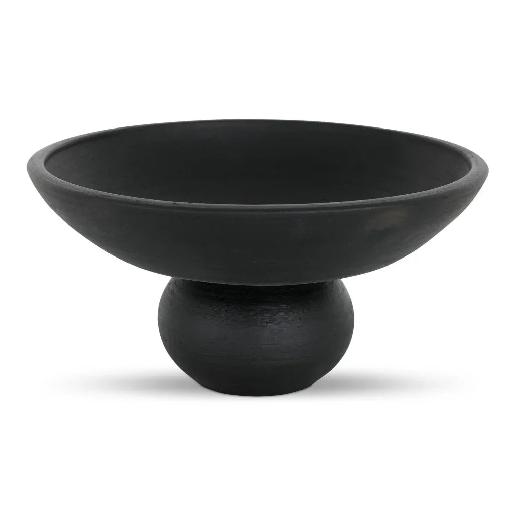 Asha Black Terracotta Accent Bowl - LOOMLAN - Moe's Home - Boxes & Bowls