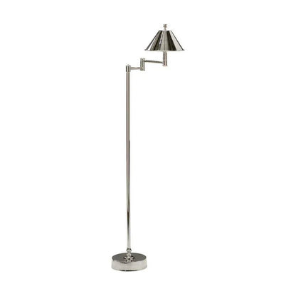 Ashbourne Brass Made Adjustable Floor Lamp-Floor Lamps-Wildwood-Silver-LOOMLAN