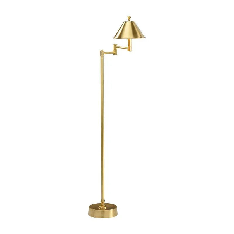 Ashbourne Brass Made Adjustable Floor Lamp-Floor Lamps-Wildwood-Gold-LOOMLAN