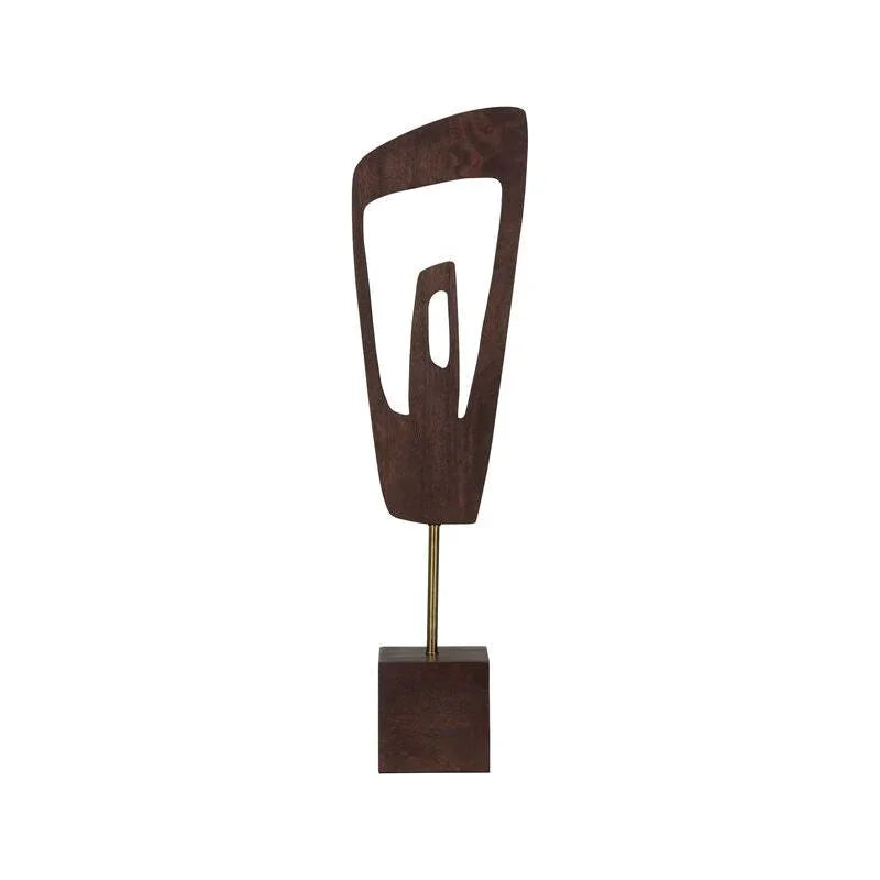 Ashe Wooden Art Marble Base Sculpture - LOOMLAN - Chelsea House - Statues & Sculptures