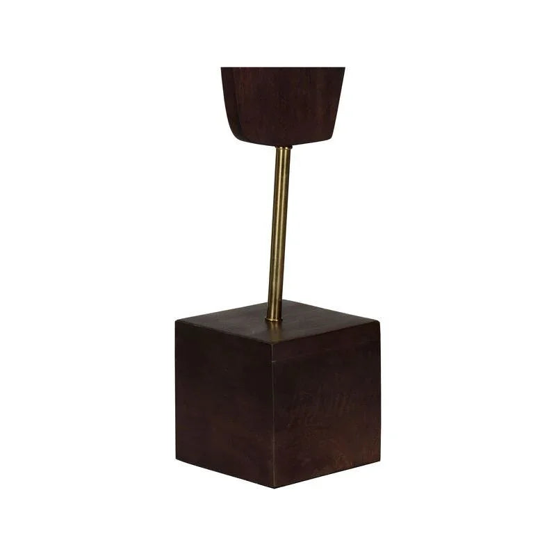 Ashe Wooden Art Marble Base Sculpture - LOOMLAN - Chelsea House - Statues & Sculptures