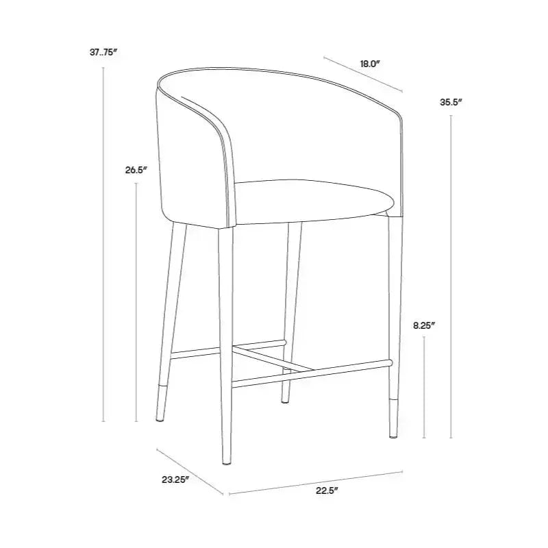 Asher Barrel Back Counter Stool - LOOMLAN - SUNPAN - Counter Stools