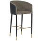Asher Barrel Back Leather Barstool - LOOMLAN - SUNPAN - Bar Stools