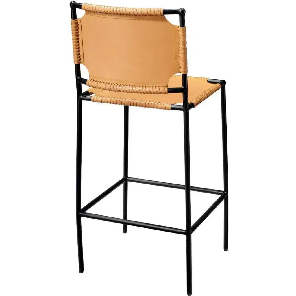 Asher Full Grain Leather Bar Stool