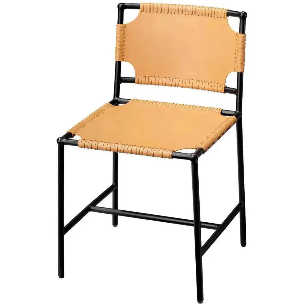 Asher Tan Full Grain Leather Dining Chair - LOOMLAN - Jamie Young - Dining Chairs