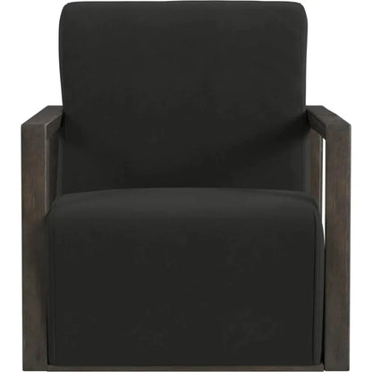 Asher Wood Black Accent Arm Chair - LOOMLAN - Bassett Mirror - Club Chairs