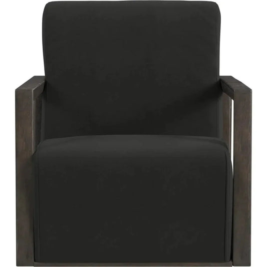 Asher Wood Black Accent Arm Chair - LOOMLAN - Bassett Mirror - Club Chairs