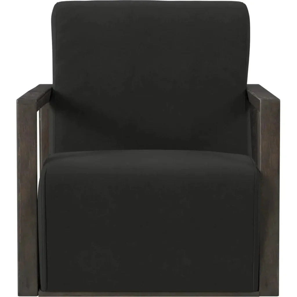Asher Wood Black Accent Arm Chair - LOOMLAN - Bassett Mirror - Club Chairs