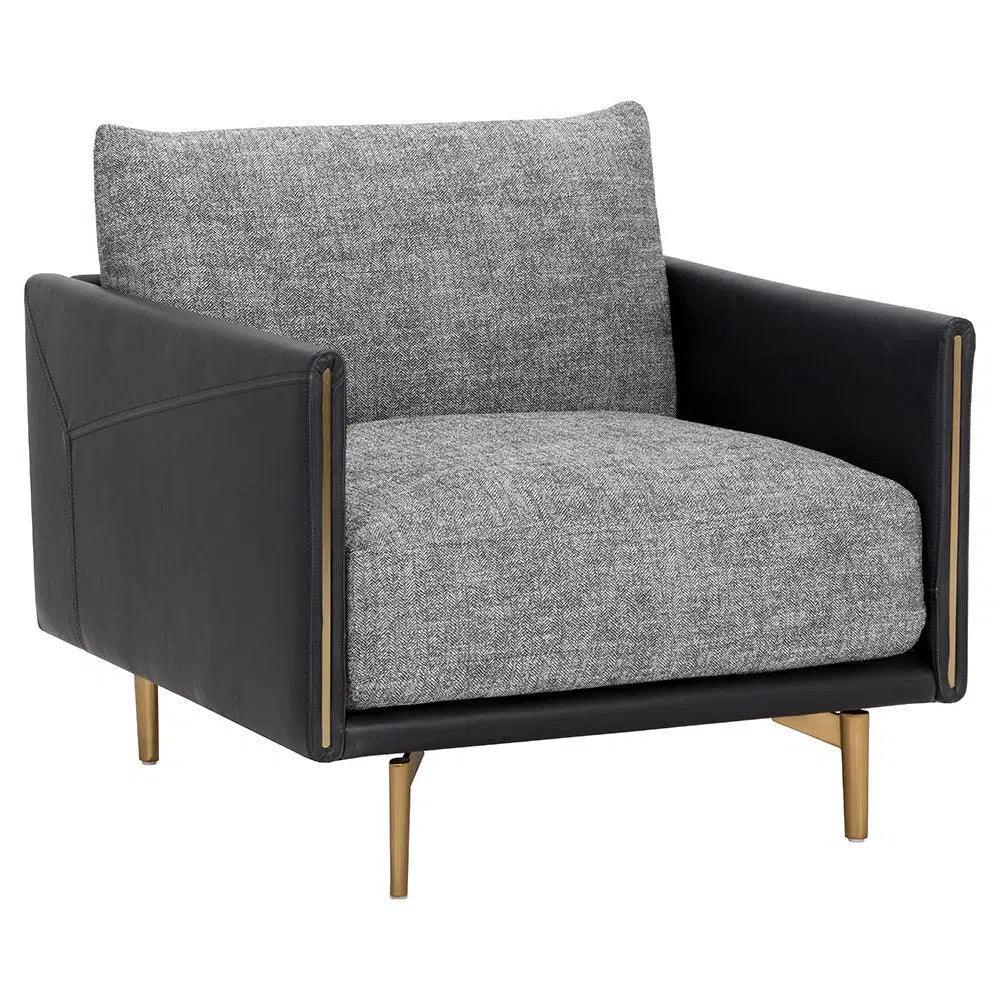 Ashi Armchair - Modern With Zebra & Brass - LOOMLAN - SUNPAN - Accent Chairs