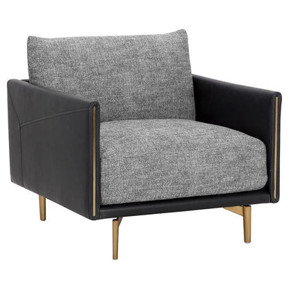 Ashi Armchair - Modern With Zebra & Brass - LOOMLAN - SUNPAN - Accent Chairs