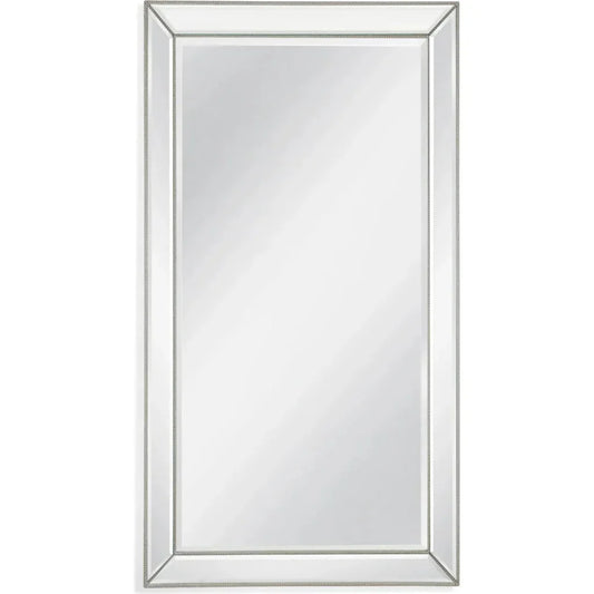 Ashley Metal Silver Vertical Floor Mirror-Floor Mirrors-Bassett Mirror-LOOMLAN