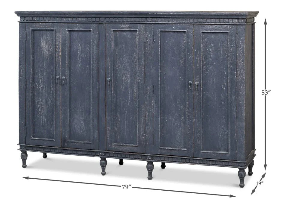Ashlyn Five Door Wood Sideboard - LOOMLAN - Sarreid - Sideboards