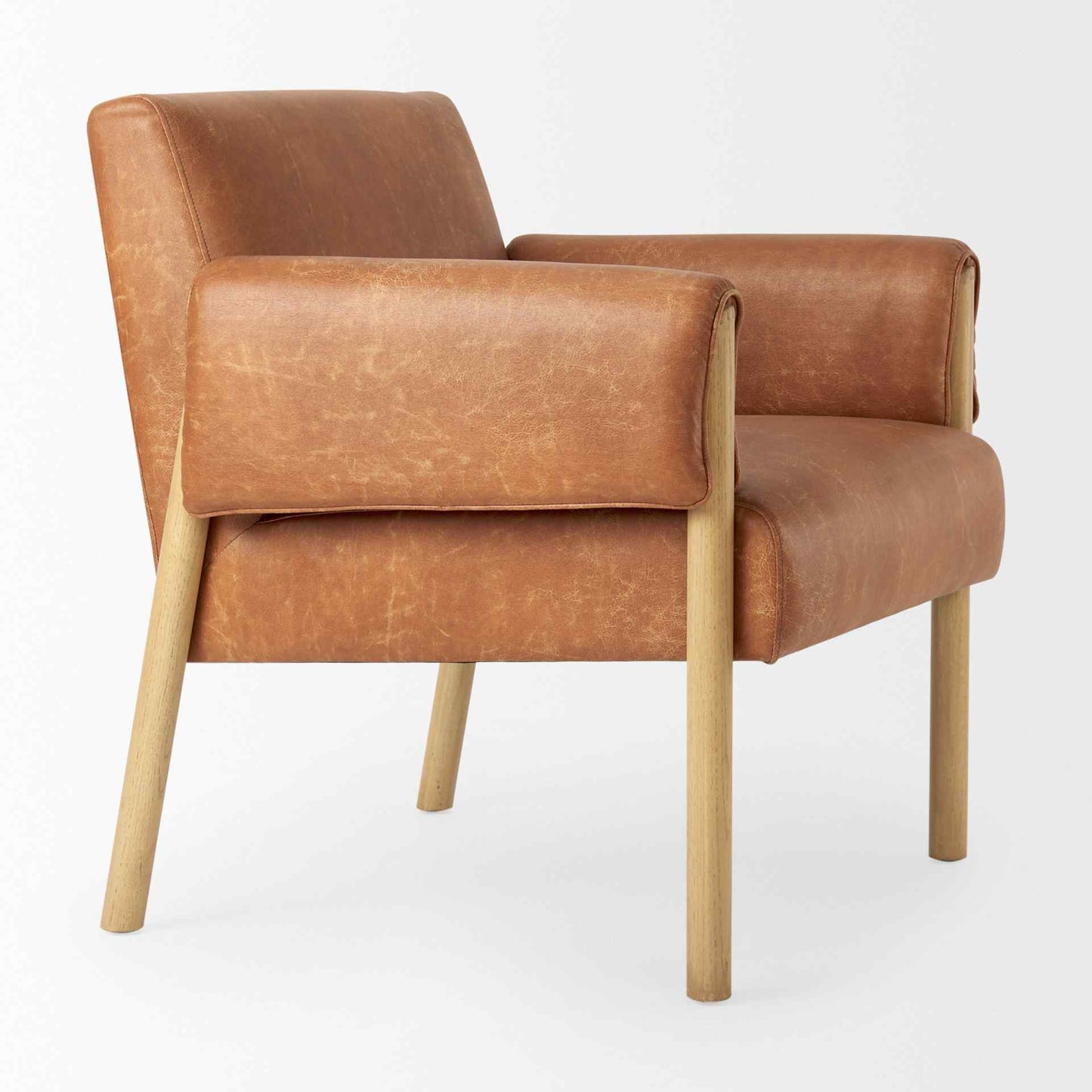 Ashton Brown Leather Accent Chair