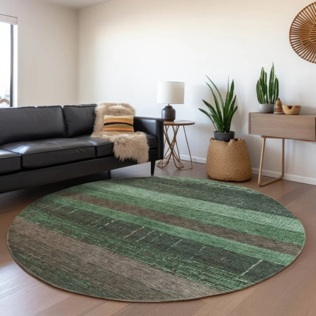 Ashuryn Green Washable Indoor - Outdoor Rug - LOOMLAN - LOOMLAN Rugs - Outdoor Rugs