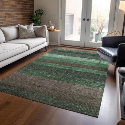 Ashuryn Green Washable Indoor - Outdoor Rug - LOOMLAN - LOOMLAN Rugs - Outdoor Rugs