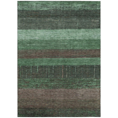 Ashuryn Green Washable Indoor - Outdoor Rug - LOOMLAN - LOOMLAN Rugs - Outdoor Rugs
