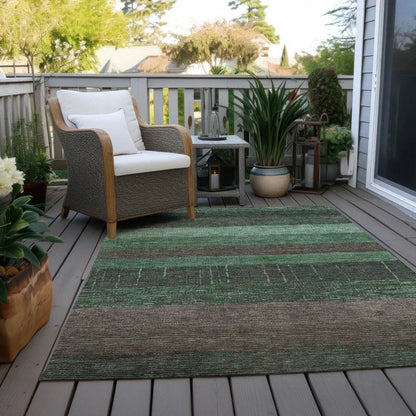 Ashuryn Green Washable Indoor - Outdoor Rug - LOOMLAN - LOOMLAN Rugs - Outdoor Rugs
