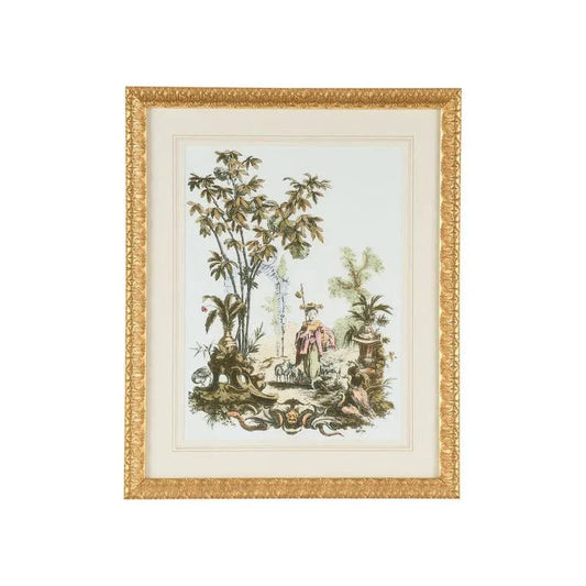 Asian Garden Gold Leaf Framed Artwork-Framed Wall Art-Chelsea House-Garden I-LOOMLAN