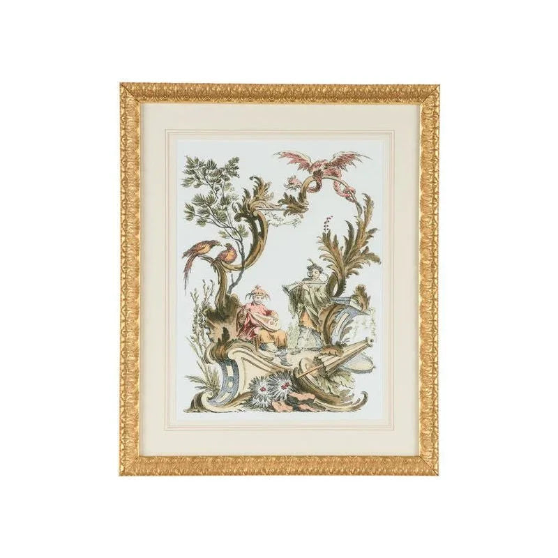 Asian Garden Gold Leaf Framed Artwork-Framed Wall Art-Chelsea House-Garden II-LOOMLAN