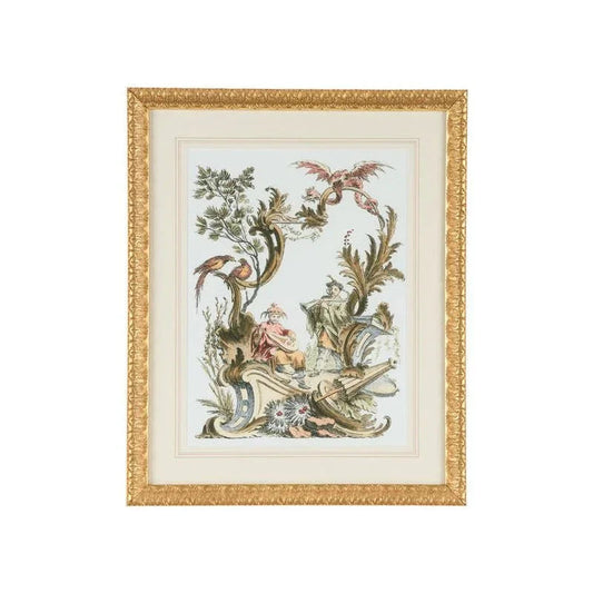 Asian Garden Gold Leaf Framed Artwork-Framed Wall Art-Chelsea House-Garden II-LOOMLAN