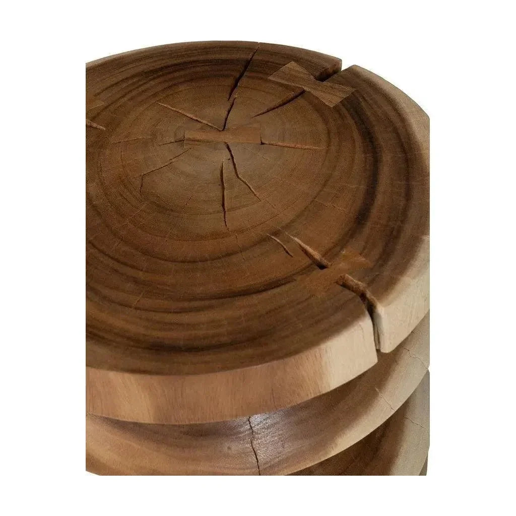 Asnee Natural Solid Chamcha Wooden Side Table - LOOMLAN - Urbia - Side Tables