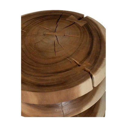 Asnee Natural Solid Chamcha Wooden Side Table - LOOMLAN - Urbia - Side Tables