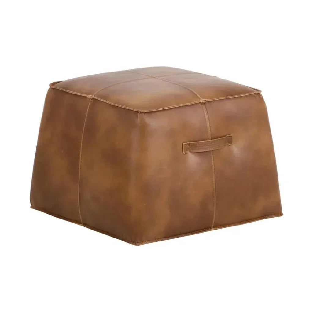 Aspen Leather Square Ottoman - LOOMLAN - SUNPAN - Ottomans