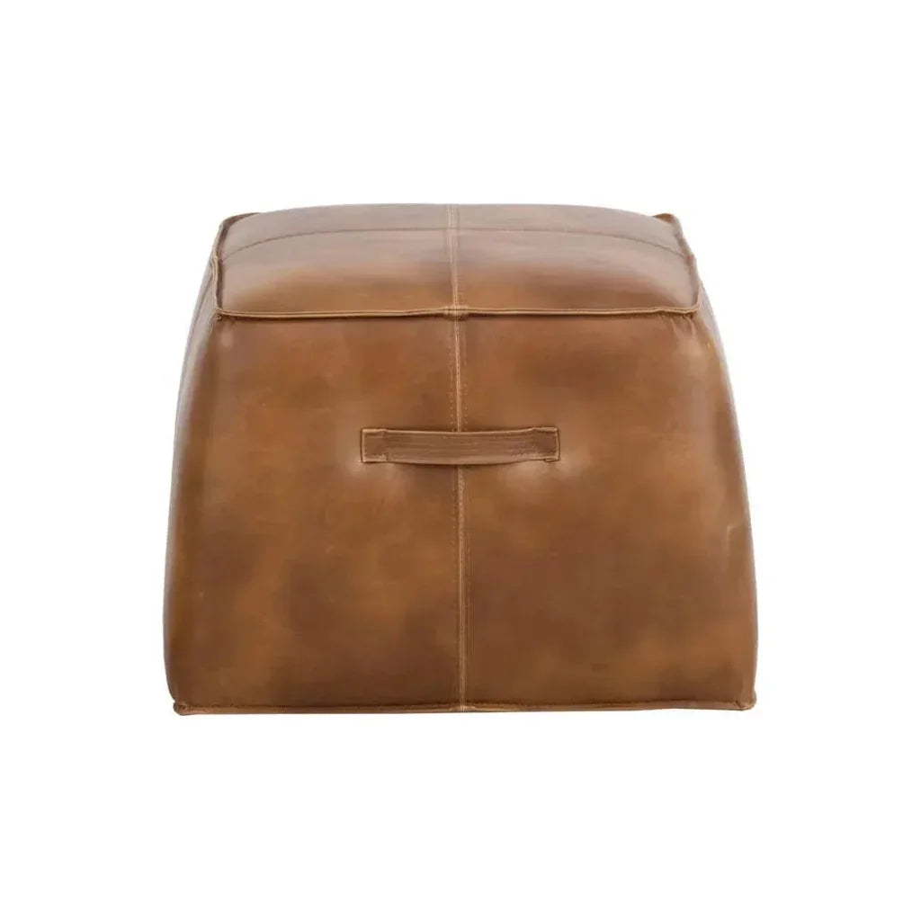 Aspen Leather Square Ottoman - LOOMLAN - SUNPAN - Ottomans