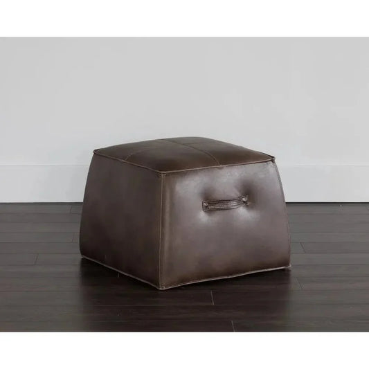 Aspen Leather Square Ottoman - LOOMLAN - SUNPAN - Ottomans