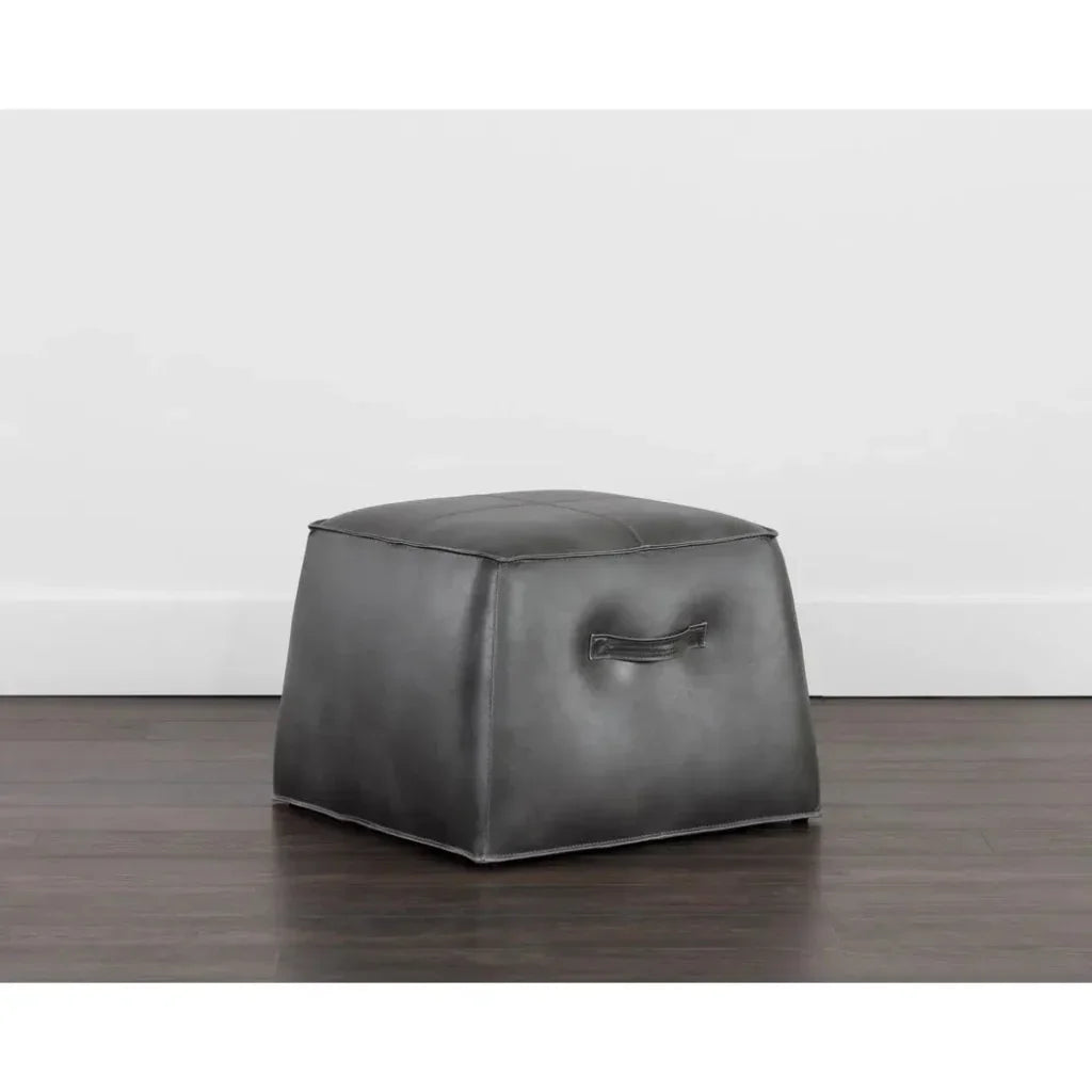 Aspen Leather Square Ottoman - LOOMLAN - SUNPAN - Ottomans