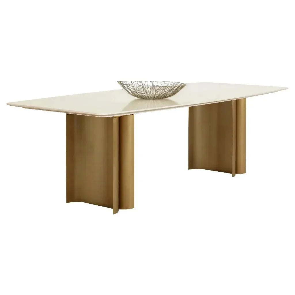Astara Marble Top Rectangular Dining Table-Dining Tables-SUNPAN-LOOMLAN