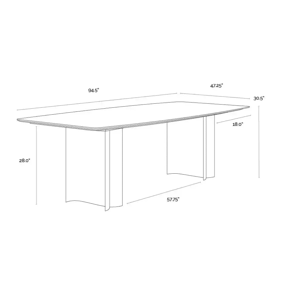 Astara Marble Top Rectangular Dining Table-Dining Tables-SUNPAN-LOOMLAN