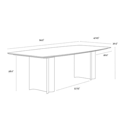 Astara Marble Top Rectangular Dining Table-Dining Tables-SUNPAN-LOOMLAN