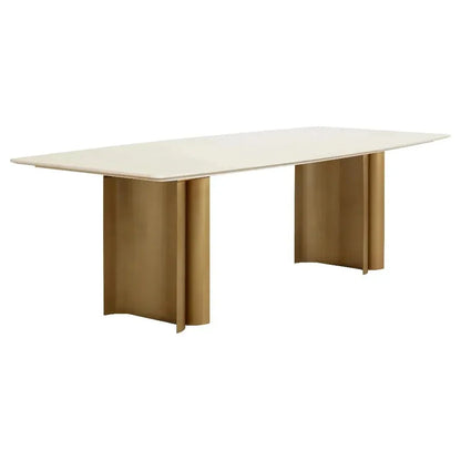 Astara Marble Top Rectangular Dining Table-Dining Tables-SUNPAN-LOOMLAN
