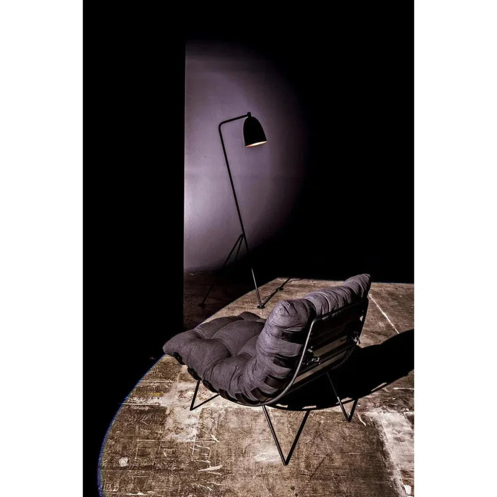 Asti Black Steel Floor Lamp-Floor Lamps-Noir-LOOMLAN