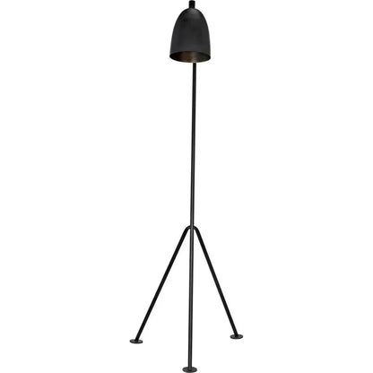 Asti Black Steel Floor Lamp-Floor Lamps-Noir-LOOMLAN