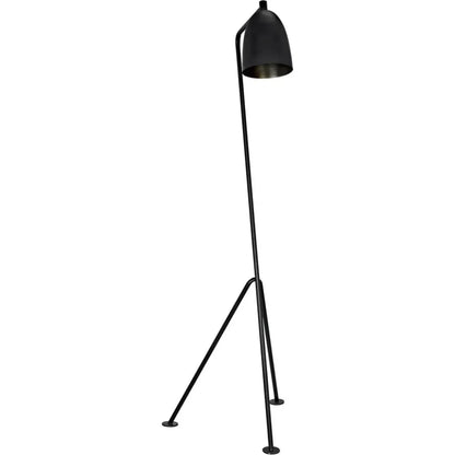 Asti Black Steel Floor Lamp-Floor Lamps-Noir-LOOMLAN