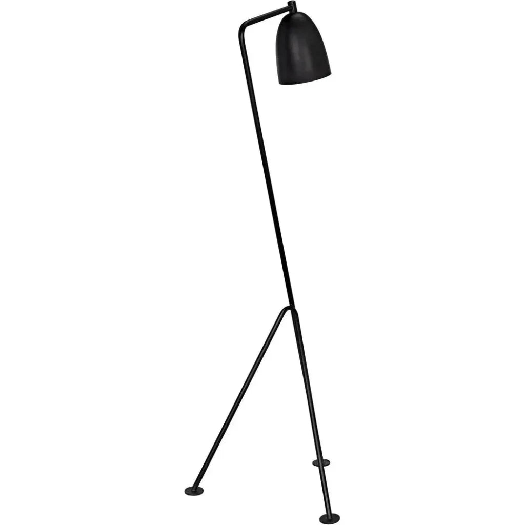 Asti Black Steel Floor Lamp-Floor Lamps-Noir-LOOMLAN