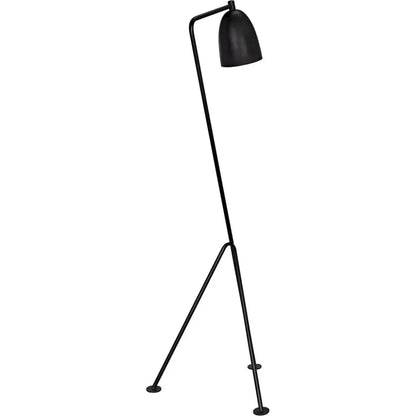 Asti Black Steel Floor Lamp-Floor Lamps-Noir-LOOMLAN